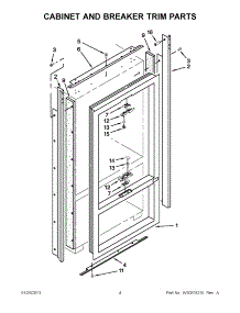 02 - Cabinet And Breaker Trim Parts parts for Jenn-Air Refrigerator JF42NXFXDW04 / from AppliancePartsPros.com