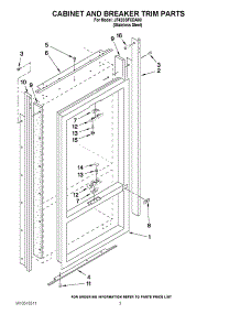 02 - Cabinet And Breaker Trim Parts parts for Jenn-Air Refrigerator JF42SSFXDA00 / from AppliancePartsPros.com