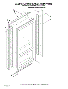 02 - Cabinet And Breaker Trim Parts parts for Jenn-Air Refrigerator JB36NXFXRW03 / from AppliancePartsPros.com