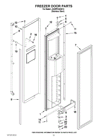09 - Freezer Door Parts parts for Jenn-Air Refrigerator JS48PPDUDB14 / from AppliancePartsPros.com