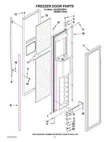 09 - Freezer Door Parts parts for Jenn-Air Refrigerator JS42SEDUDW13 / from AppliancePartsPros.com