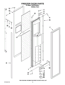 09 - Freezer Door Parts parts for Jenn-Air Refrigerator JS42PPDUDB14 / from AppliancePartsPros.com