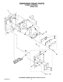 10 - Dispenser Front Parts parts for Jenn-Air Refrigerator JS42PPDUDB14 / from AppliancePartsPros.com