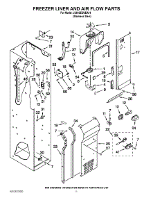 08 - Freezer Liner And Air Flow Parts parts for Jenn-Air Refrigerator JS48SEDUEA01 / from AppliancePartsPros.com