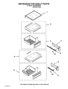 07 - Refrigerator Shelf Parts parts for Jenn-Air Refrigerator JS42SEDUDW12 / from AppliancePartsPros.com