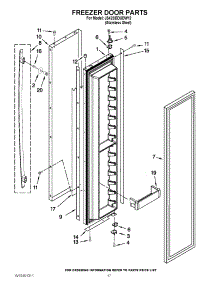 11 - Freezer Door Parts parts for Jenn-Air Refrigerator JS42SEDUDW12 / from AppliancePartsPros.com