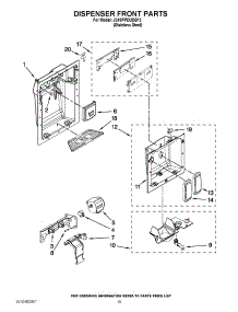 12 - Dispenser Front Parts parts for Jenn-Air Refrigerator JS48PPDUDB13 / from AppliancePartsPros.com