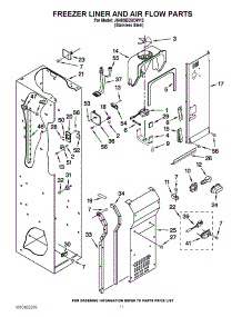 08 - Freezer Liner And Air Flow Parts parts for Jenn-Air Refrigerator JS48SEDUDW12 / from AppliancePartsPros.com