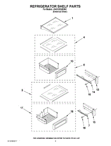 07 - Refrigerator Shelf Parts parts for Jenn-Air Refrigerator JS42CXDUDB02 / from AppliancePartsPros.com