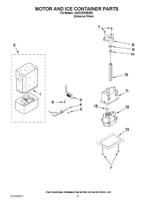 09 - Motor And Ice Container Parts parts for Jenn-Air Refrigerator JS42CXDUDB02 / from AppliancePartsPros.com