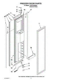 11 - Freezer Door Parts parts for Jenn-Air Refrigerator JS42CXDUDB02 / from AppliancePartsPros.com