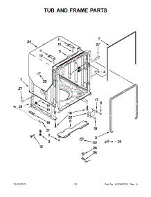 05 - Tub And Frame Parts parts for Kitchenaid Dishwasher KUDE60HXSS5 / from AppliancePartsPros.com