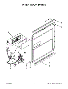 03 - Inner Door Parts parts for Kitchenaid Dishwasher KUDE48FXWH5 / from AppliancePartsPros.com