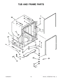 05 - Tub And Frame Parts parts for Kitchenaid Dishwasher KUDE48FXWH5 / from AppliancePartsPros.com