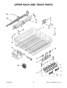 09 - Upper Rack And Track Parts parts for Kitchenaid Dishwasher KUDE48FXBL5 / from AppliancePartsPros.com