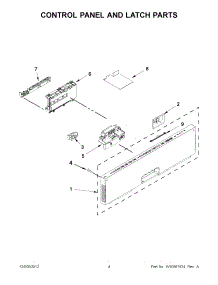 02 - Control Panel And Latch Parts parts for Kitchenaid Dishwasher KUDE70FXPA5 / from AppliancePartsPros.com