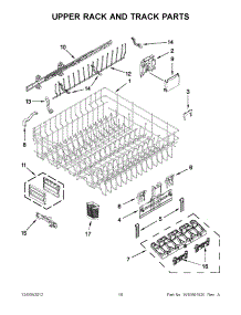 09 - Upper Rack And Track Parts parts for Kitchenaid Dishwasher KUDE60FXBL5 / from AppliancePartsPros.com