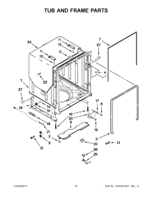 05 - Tub And Frame Parts parts for Kitchenaid Dishwasher KUDE60FXSS5 / from AppliancePartsPros.com