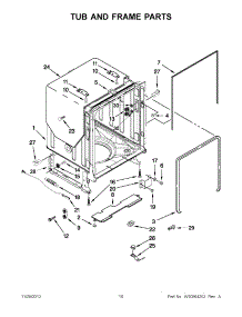 05 - Tub And Frame Parts parts for Kitchenaid Dishwasher KUDE20FBWH0 / from AppliancePartsPros.com