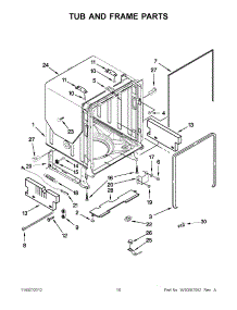 05 - Tub And Frame Parts parts for Kitchenaid Dishwasher KUDE50CXSS9 / from AppliancePartsPros.com
