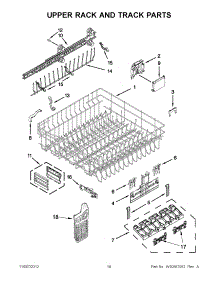 09 - Upper Rack And Track Parts parts for Kitchenaid Dishwasher KUDE50CXSS9 / from AppliancePartsPros.com