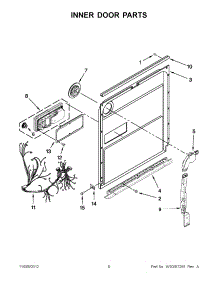 03 - Inner Door Parts parts for Kitchenaid Dishwasher KUDE70FXSS5 / from AppliancePartsPros.com