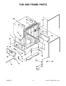 05 - Tub And Frame Parts parts for Kitchenaid Dishwasher KUDE70FXSS5 / from AppliancePartsPros.com