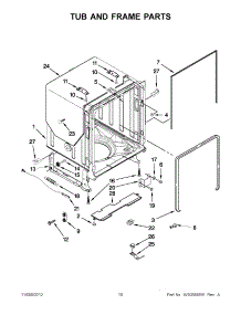 05 - Tub And Frame Parts parts for Kitchenaid Dishwasher KUDE48FXSP5 / from AppliancePartsPros.com
