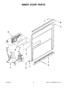 03 - Inner Door Parts parts for Kitchenaid Dishwasher KUDC10IBWH0 / from AppliancePartsPros.com