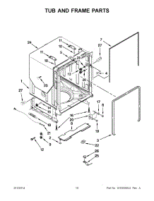 05 - Tub And Frame Parts parts for Kitchenaid Dishwasher KUDC10IBBL0 / from AppliancePartsPros.com