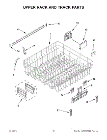 09 - Upper Rack And Track Parts parts for Kitchenaid Dishwasher KUDC10IBBL0 / from AppliancePartsPros.com