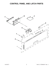 02 - Control Panel And Latch Parts parts for Kitchenaid Dishwasher KUDE48FXPA5 / from AppliancePartsPros.com