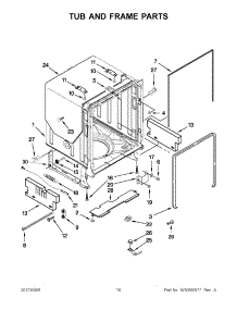 05 - Tub And Frame Parts parts for Kitchenaid Dishwasher KUDE50FBSS0 / from AppliancePartsPros.com