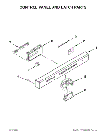 02 - Control Panel And Latch Parts parts for Kitchenaid Dishwasher KUDS30IBWH1 / from AppliancePartsPros.com