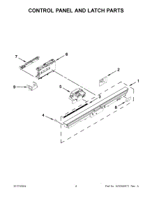 02 - Control Panel And Latch Parts parts for Kitchenaid Dishwasher KUDS30FBWH1 / from AppliancePartsPros.com