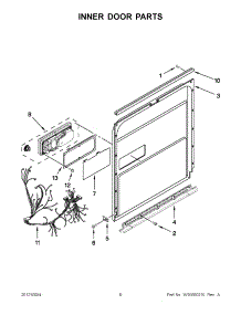 03 - Inner Door Parts parts for Kitchenaid Dishwasher KUDS30IBBL1 / from AppliancePartsPros.com