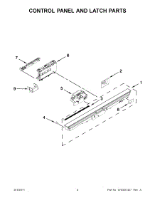 02 - Control Panel And Latch Parts parts for Kitchenaid Dishwasher KUDS30FBWH0 / from AppliancePartsPros.com