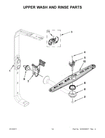07 - Upper Wash And Rinse Parts parts for Kitchenaid Dishwasher KUDC10FBWH0 / from AppliancePartsPros.com