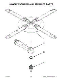 11 - Lower Washarm And Strainer Parts parts for Kitchenaid Dishwasher KUDC10FBWH0 / from AppliancePartsPros.com