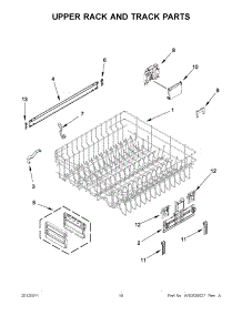 09 - Upper Rack And Track Parts parts for Kitchenaid Dishwasher KUDC10FBSS0 / from AppliancePartsPros.com