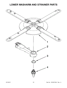 11 - Lower Washarm And Strainer Parts parts for Kitchenaid Dishwasher KUDS30IBWH0 / from AppliancePartsPros.com