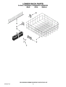 10 - Lower Rack Parts parts for Kitchenaid Dishwasher KUDS30SXSS8 / from AppliancePartsPros.com