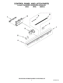 02 - Control Panel And Latch Parts parts for Kitchenaid Dishwasher KUDS30SXBL8 / from AppliancePartsPros.com