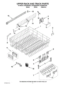 09 - Upper Rack And Track Parts parts for Kitchenaid Dishwasher KUDS30SXBL8 / from AppliancePartsPros.com