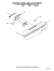 02 - Control Panel And Latch Parts parts for Kitchenaid Dishwasher KUDS30FXWH8 / from AppliancePartsPros.com