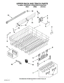 09 - Upper Rack And Track Parts parts for Kitchenaid Dishwasher KUDS30FXWH8 / from AppliancePartsPros.com