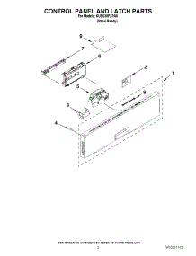 02 - Control Panel And Latch Parts parts for Kitchenaid Dishwasher KUDS30FXPA8 / from AppliancePartsPros.com