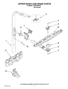 07 - Upper Wash And Rinse Parts parts for Kitchenaid Dishwasher KUDS30FXPA8 / from AppliancePartsPros.com