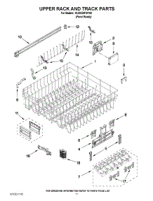 09 - Upper Rack And Track Parts parts for Kitchenaid Dishwasher KUDS30FXPA8 / from AppliancePartsPros.com