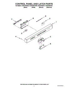 02 - Control Panel And Latch Parts parts for Kitchenaid Dishwasher KUDS30IXSS8 / from AppliancePartsPros.com